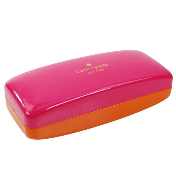 Kate Spade Hard Clamshell Eyeglass Case Pink & Orange Authentic - Picture 1 of 10